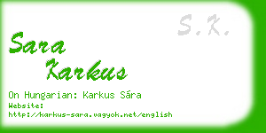 sara karkus business card
