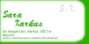 sara karkus business card